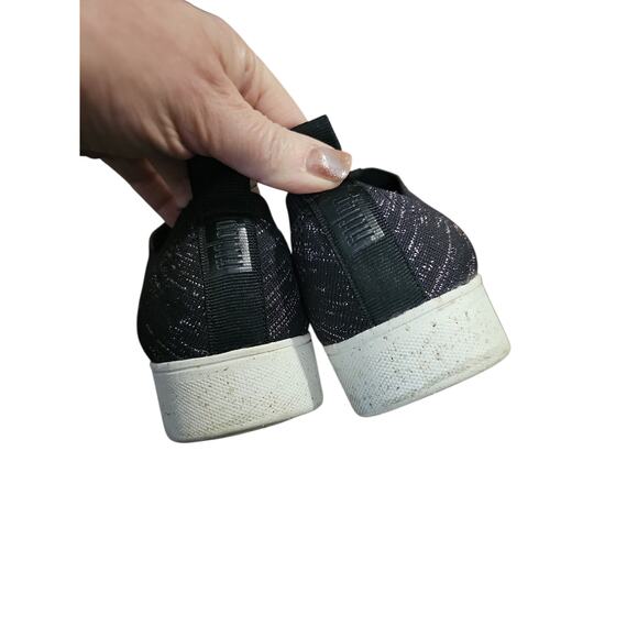 Fitflop knit slip on sneakers sz 10 black purple metallic accent shoes - Picture 5 of 7